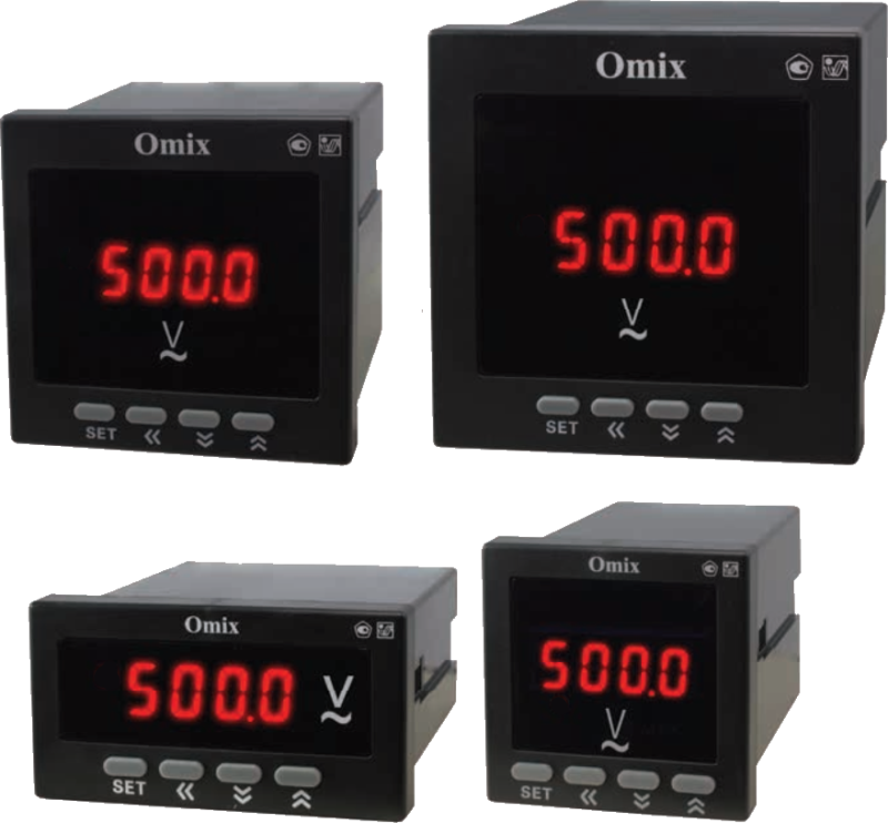 Вольтметр однофазный щитовой с 0(4)...20 мА и RS-485 Omix V1-1-I420-RS485-N2